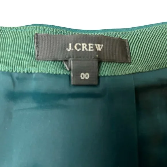 J. Crew Women Size 00 Green A Lined Fluted Mini Skirt Style 03394 - Picture 4 of 7